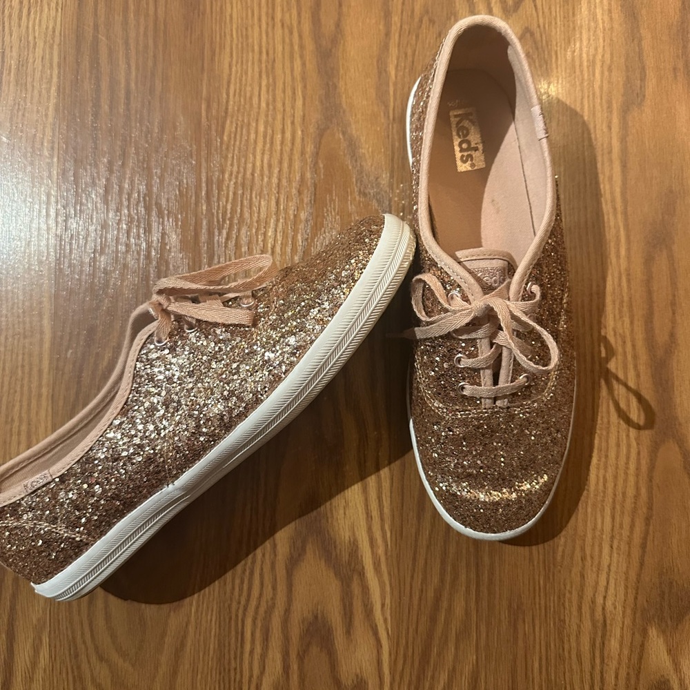 Keds Women's Glitter Sneakers - Rose Gold